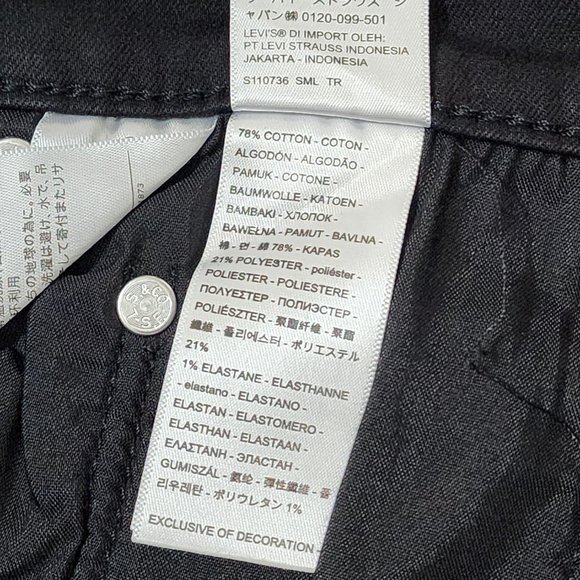 Levi’s Premium 724 Straight Jeans 33 Black NWT - Picture 9 of 9